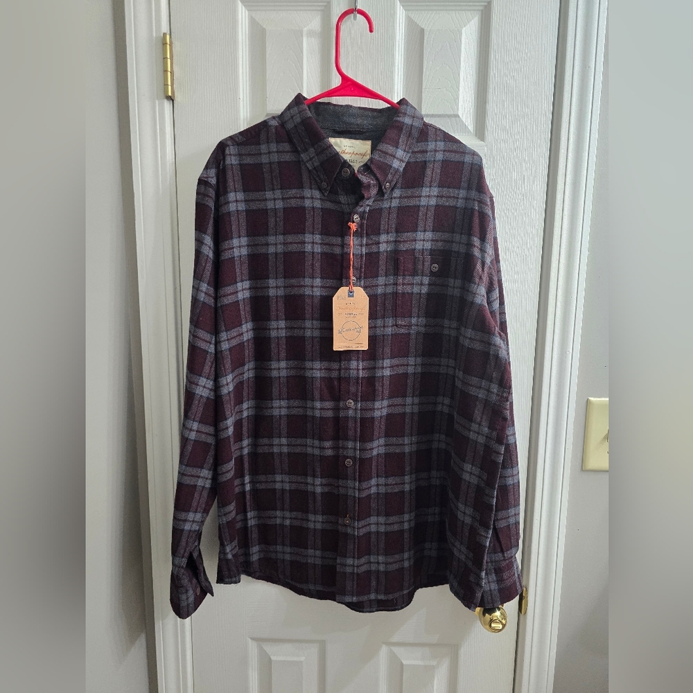 Weatherproof Men's Checkered Shirt - Maroon and Charcoal